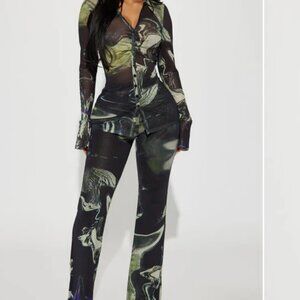 Fashion Nova Gisella Pant Set - Black/combo